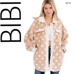 BIBI Sherpa Jacket/Shacket Oatmeal - NWT